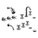 Kit Grifería Fv Newport Plus Ducha Lavatorio Bide Cromo Baño