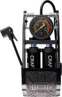 Inflador de Pie CRAFTERS con Manómetro Bicicleta + Multiuso