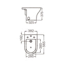 Bidet Ferrum Veneto 3 Agujeros Bicomando Porcelana - Baño