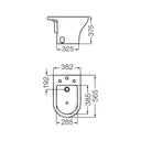 Bidet Ferrum Veneto 3 Agujeros Bicomando Porcelana - Baño Ferrum