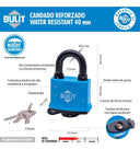 Candado Bulit Doble Traba Resistente al Agua - Intemperie 50