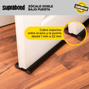 Zócalo Burlete Suprabond Doble Bajo Puerta 95cm - Negro