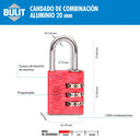 Candado Bulit de Aleación con Combinación 20mm - para Locker Bulit