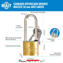 Candado Reforzado Doble Traba Aro Largo N° 50 Bulit Bulit