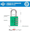 Candado de Aleación Aluminio 4 Comb N° 40 Verde Bulit Bulit