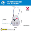Candado de Combinación Tsa con Cable Bulit - CRAFTERS