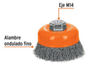 Cepillo Copa Alambre Truper 27 Mm Ondulado Metal Naranja Truper