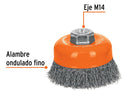 Cepillo Copa Alambre Truper 27 Mm Ondulado Metal Naranja