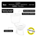 Combo Roca Capea Italiana - Inodoro Largo + Depósito Apoyo Roca