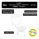 Combo Roca Capea Italiana - Inodoro Largo + Depósito Apoyo