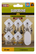 Perchas Autoadhesivas Suprabond Removibles 33mm Blancas X 5u