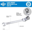 Llave Criquet Articulada Bulit Serie 800 Acero - 8mm