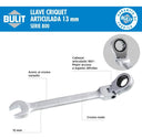 Llave Criquet Articulada Bulit Serie 800 Acero - 13mm