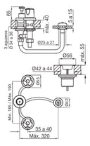 Fv Pampa Grifería Bidet Cilíndrico Cromo 295/b6 Acabado Cromado