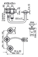 Grifería de Bidet Fv Newport Plus Compresión Cruz Cromo Baño