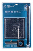 Flor de Ducha Aqualaf Baño - Cuadrada 20cm - Brazo Antical