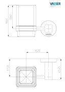 Porta Cepillo Vasser Zafiro Accesorio Vaso Metal Cromo Baño
