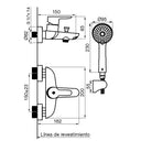 Grifería Ducha Fv Puelo Monocomando Duchador Manual Bañera Fv