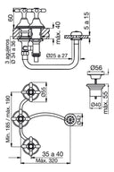 Grifería de Bidet Fv Newport Plus Compresión Cruz Cromo Baño Fv