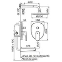 Grifería de Ducha Fv Aromo Monocomando Transferencia Negro Fv