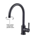 Griferia De Cocina Monocomando Peirano 20-146n Negro Mate