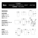 Juego Roca Capea Italiana Baño Completo 4 Piezas Bidet 3 Agu Roca