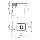 Inodoro Largo Ferrum Limay 4,5 Lts Porcelana Rimless Baño