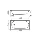 Bañera Ferrum Serena Acrílico 150 cm Color Blanco - Baño
