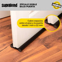 Zócalo Burlete Suprabond Doble Bajo Puerta 95cm - Negro Suprabond