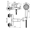 Grifo de Ducha Fv Jana Monocomando Exterior Manual Cromo