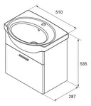 Mueble Vanitory Roca Mahler 500 Blanco 1 Cajón - Baño