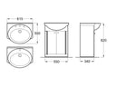 Vanitory Roca Mahler 500 Mueble Baño 2 Puertas + Bacha Doble
