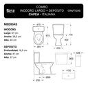 Combo Roca Capea Italiana - Inodoro Largo + Depósito Apoyo
