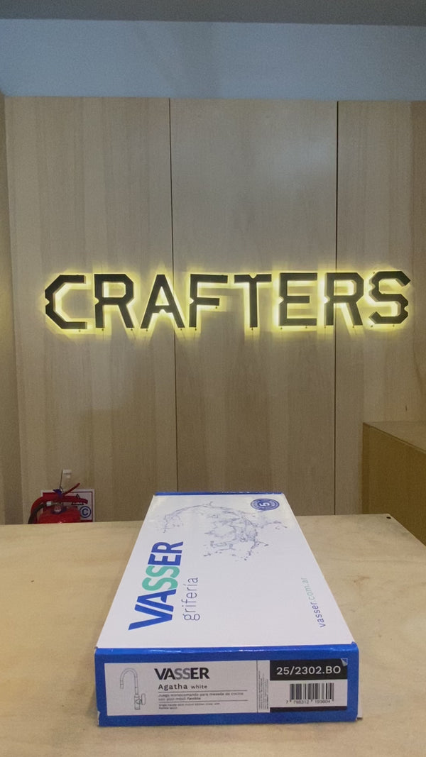 Grifería de Cocina Vasser Agatha Pico Movil Flexible Blanco