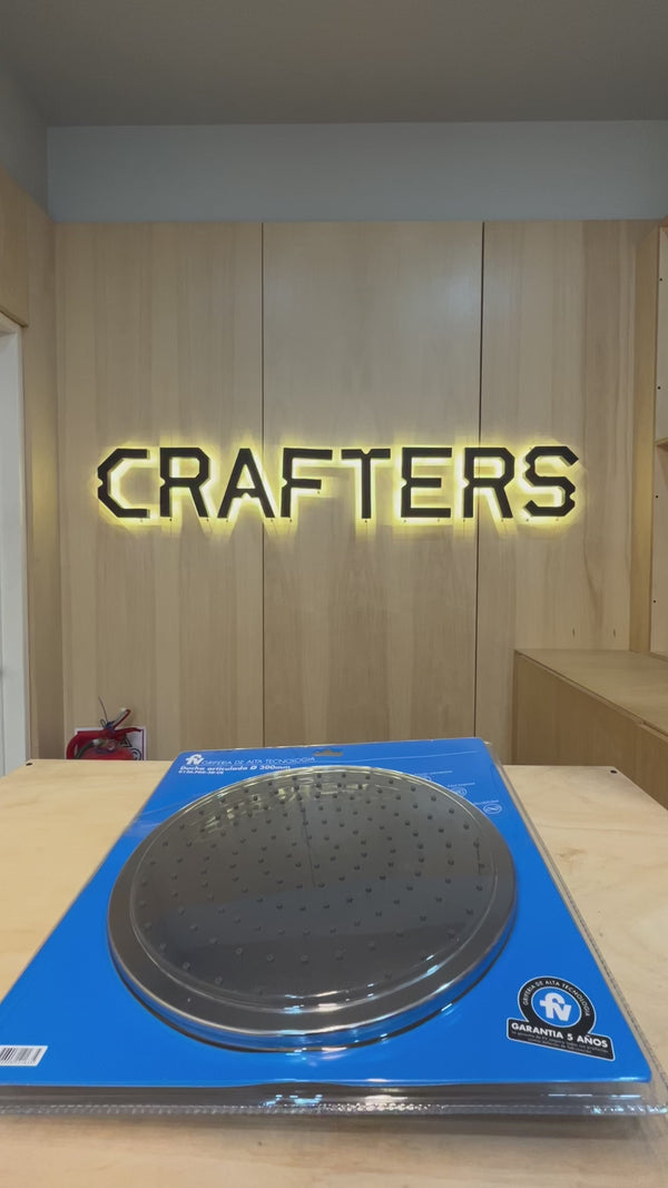 Flor de Ducha FV Articulada Redonda Plastica Plateada 300 Mm