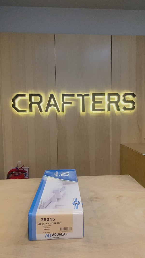 Grifería para Lavatorio Aqualaf - Pared - Napoli Cruz Black